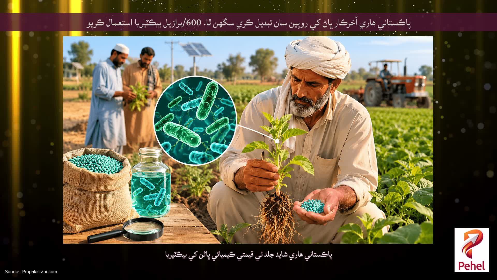 پاڪستاني هاري آخرڪار ڀاڻ کي روپين سان تبديل ڪري سگھن ٿا. 600/برازيل بيڪٽيريا استعمال ڪريو