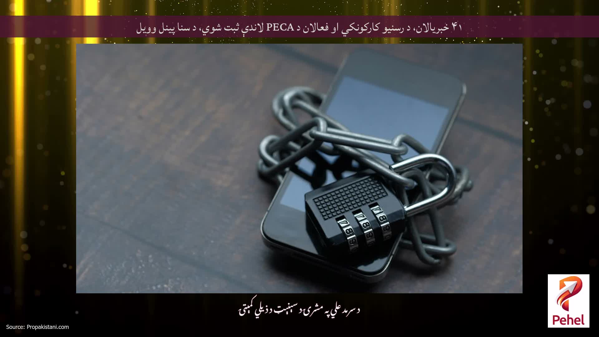 ۴۱ خبریالان، د رسنیو کارکونکي او فعالان د PECA لاندې ثبت شوي، د سنا پینل وویل