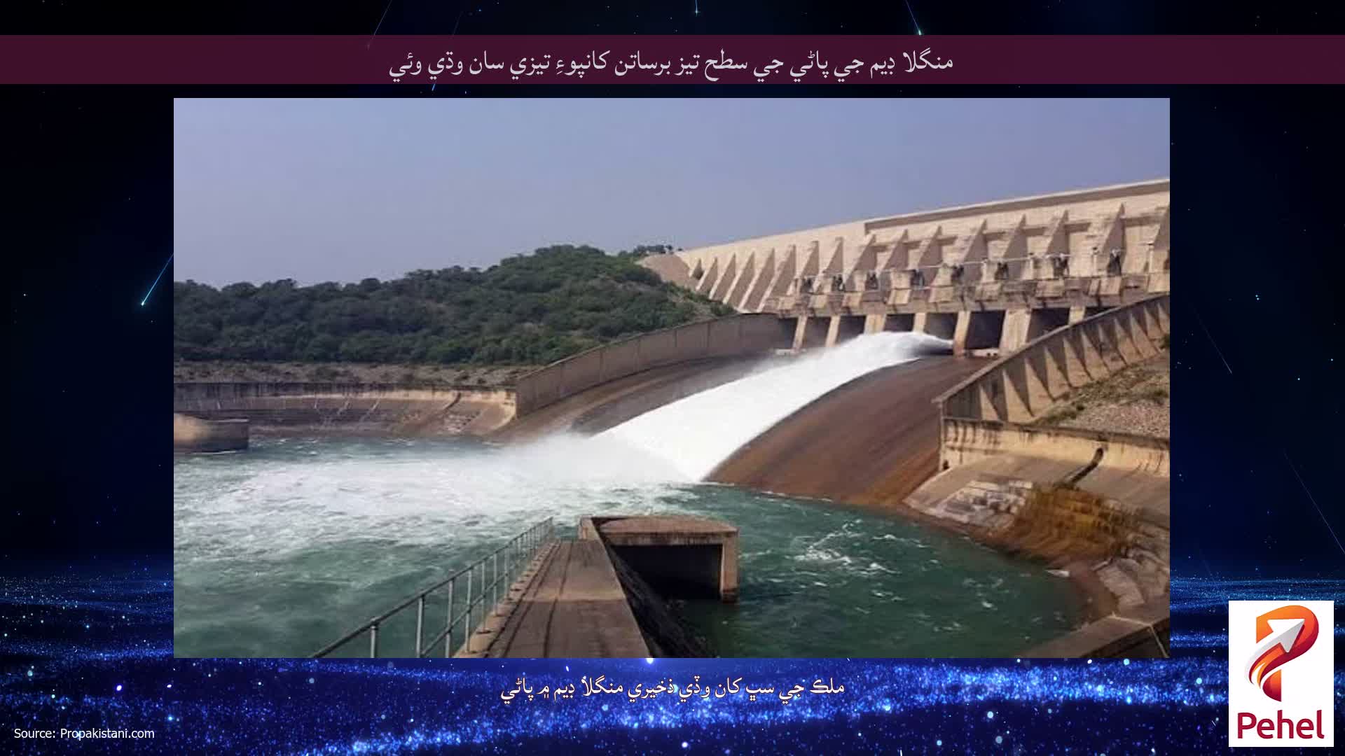 منگلا ڊيم جي پاڻي جي سطح تيز برساتن کانپوءِ تيزي سان وڌي وئي