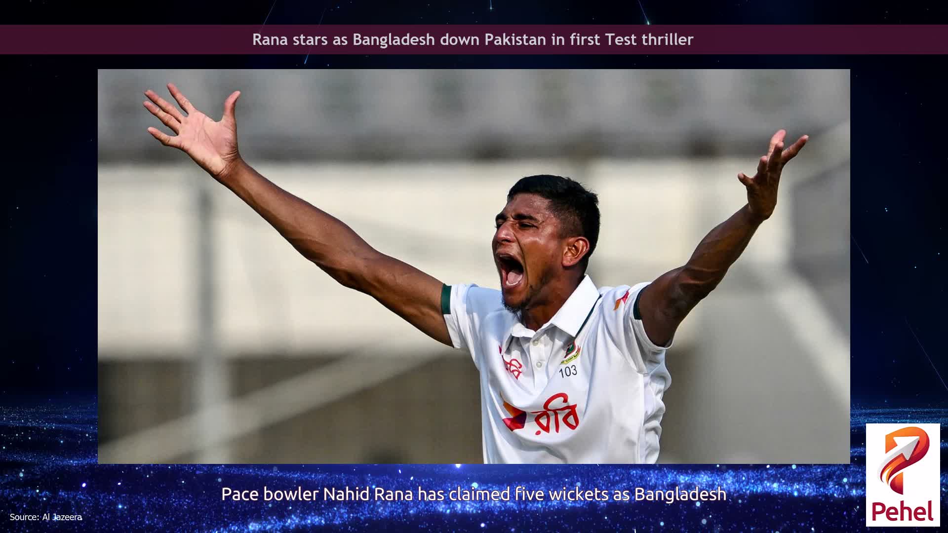 Rana stars as Bangladesh down Pakistan in first Test thriller