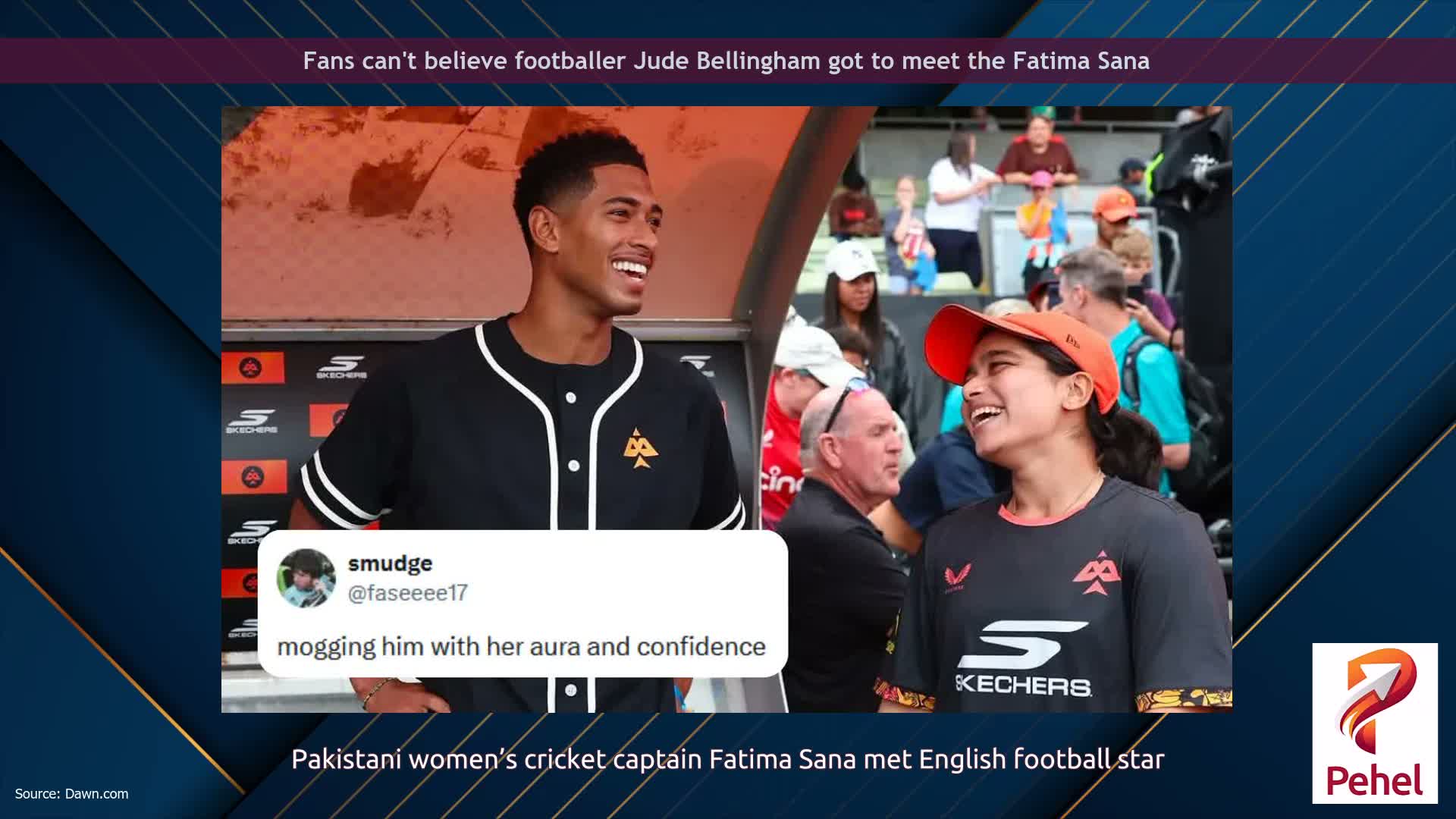 Fans can't believe footballer Jude Bellingham got to meet the Fatima Sana