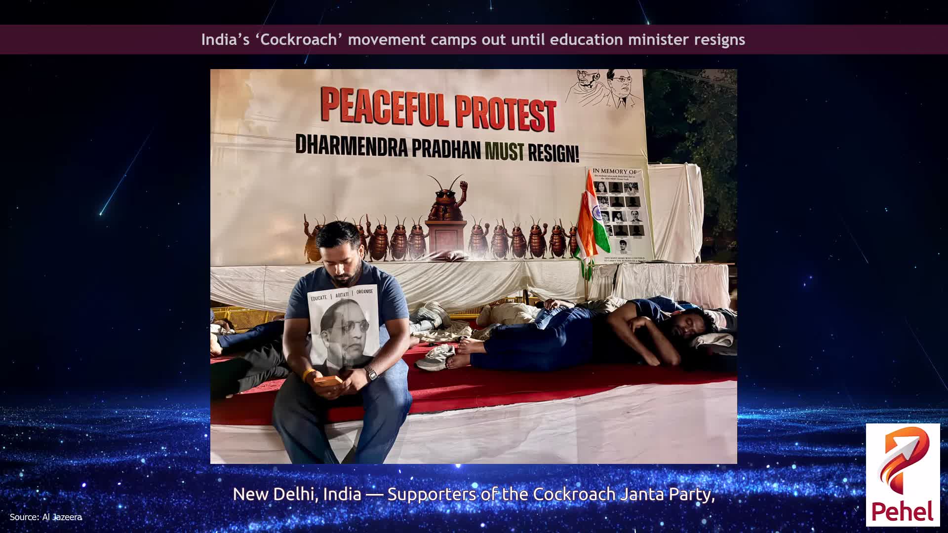 India’s ‘Cockroach’ movement camps out until education minister resigns