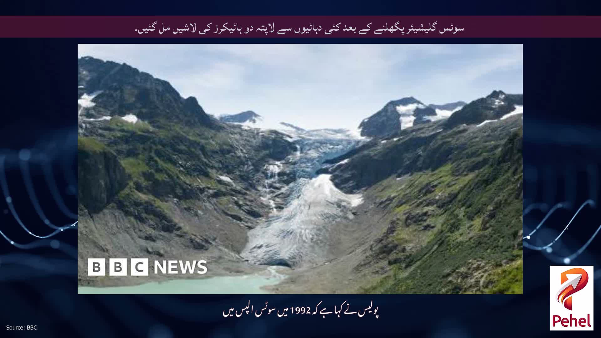 سوئس گلیشیئر پگھلنے کے بعد کئی دہائیوں سے لاپتہ دو ہائیکرز کی لاشیں مل گئیں۔