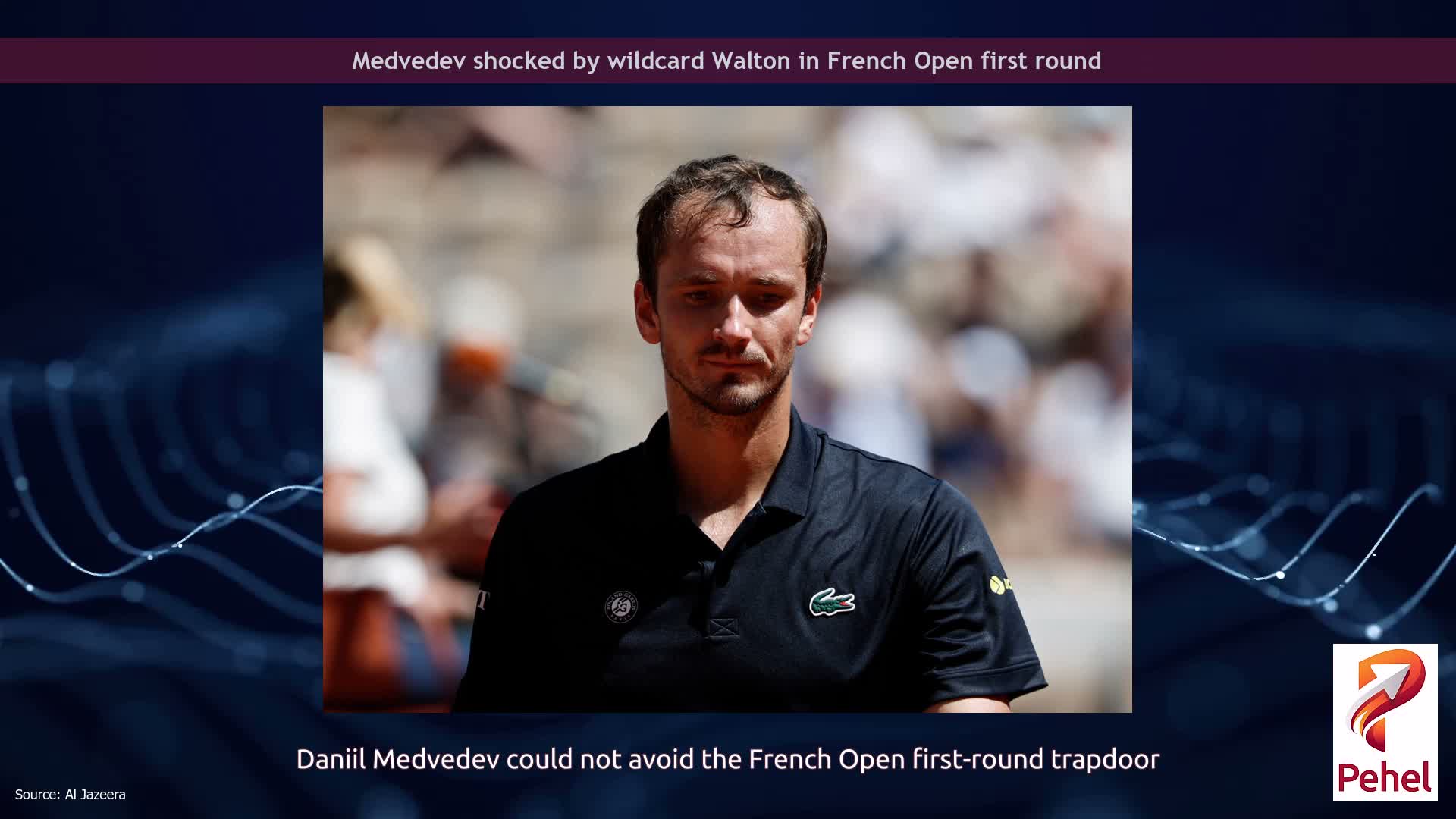 Medvedev shocked by wildcard Walton in French Open first round