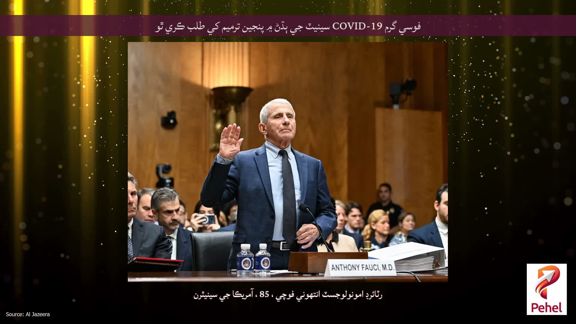 فوسي گرم COVID-19 سينيٽ جي ٻڌڻ ۾ پنجين ترميم کي طلب ڪري ٿو
