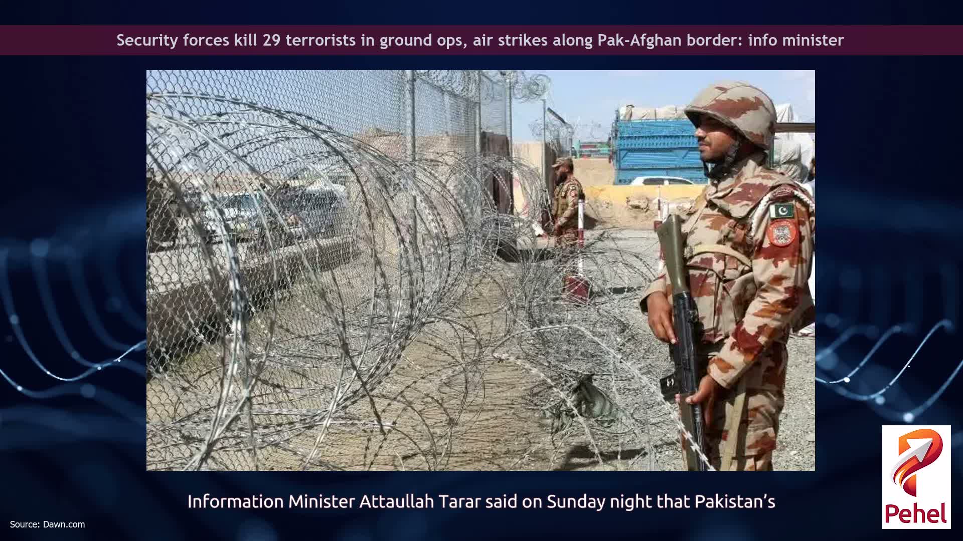 Security forces kill 29 terrorists in ground ops, air strikes along Pak-Afghan border: info minister