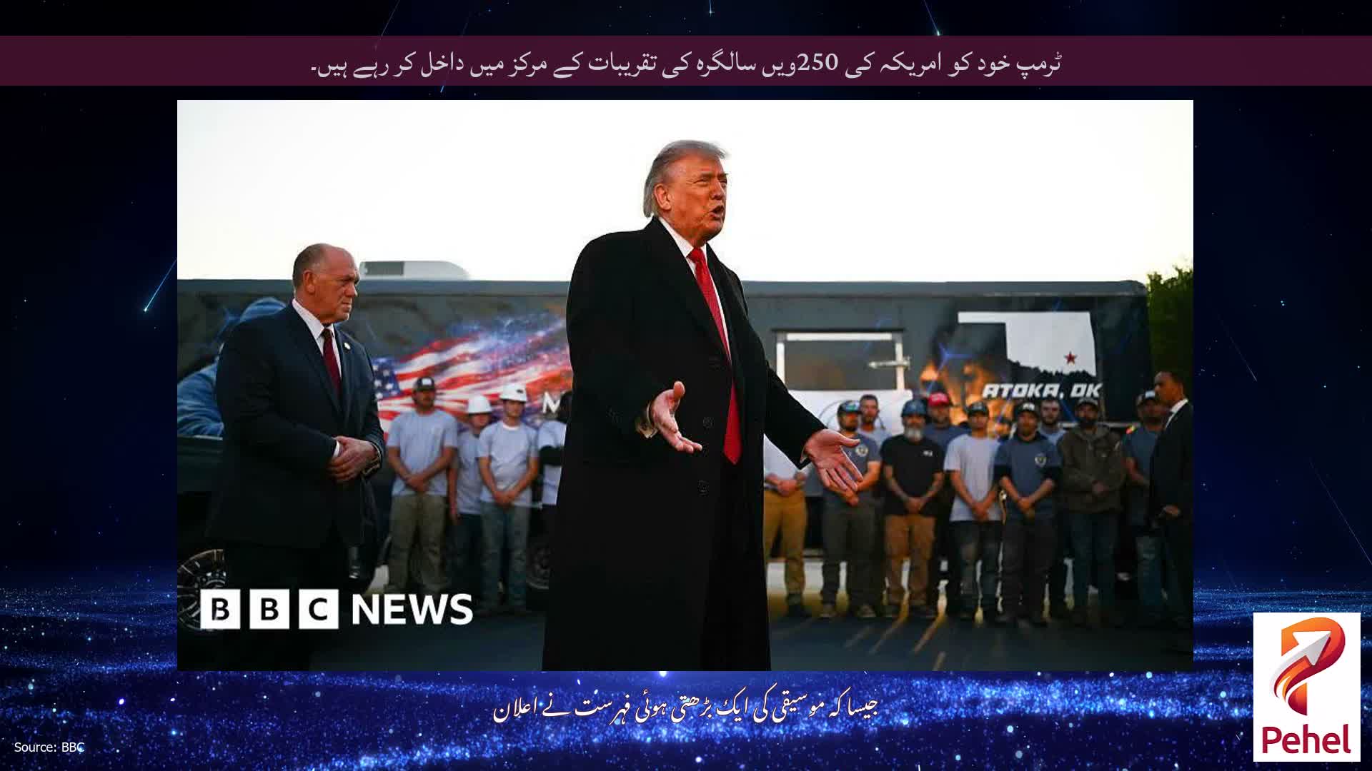 ٹرمپ خود کو امریکہ کی 250ویں سالگرہ کی تقریبات کے مرکز میں داخل کر رہے ہیں۔