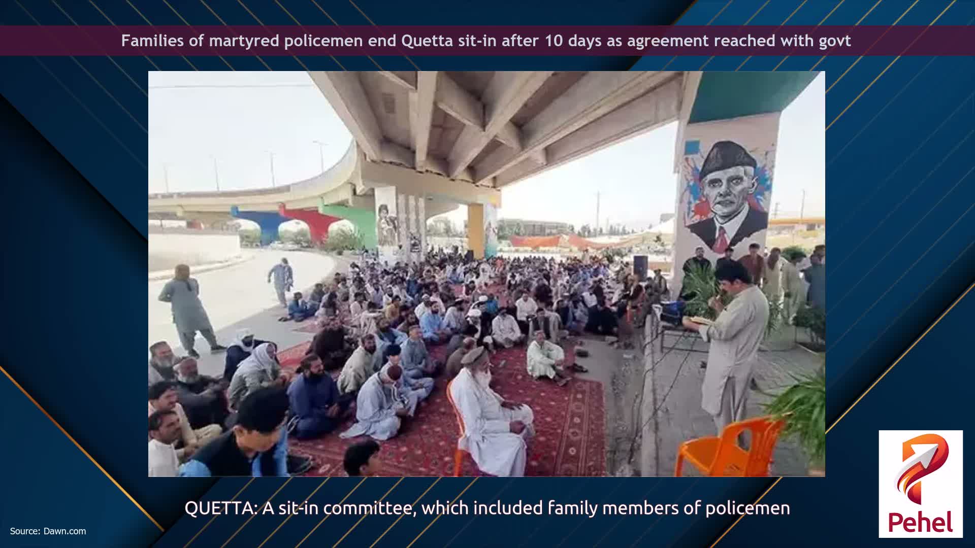 Families of martyred policemen end Quetta sit-in after 10 days as agreement reached with govt