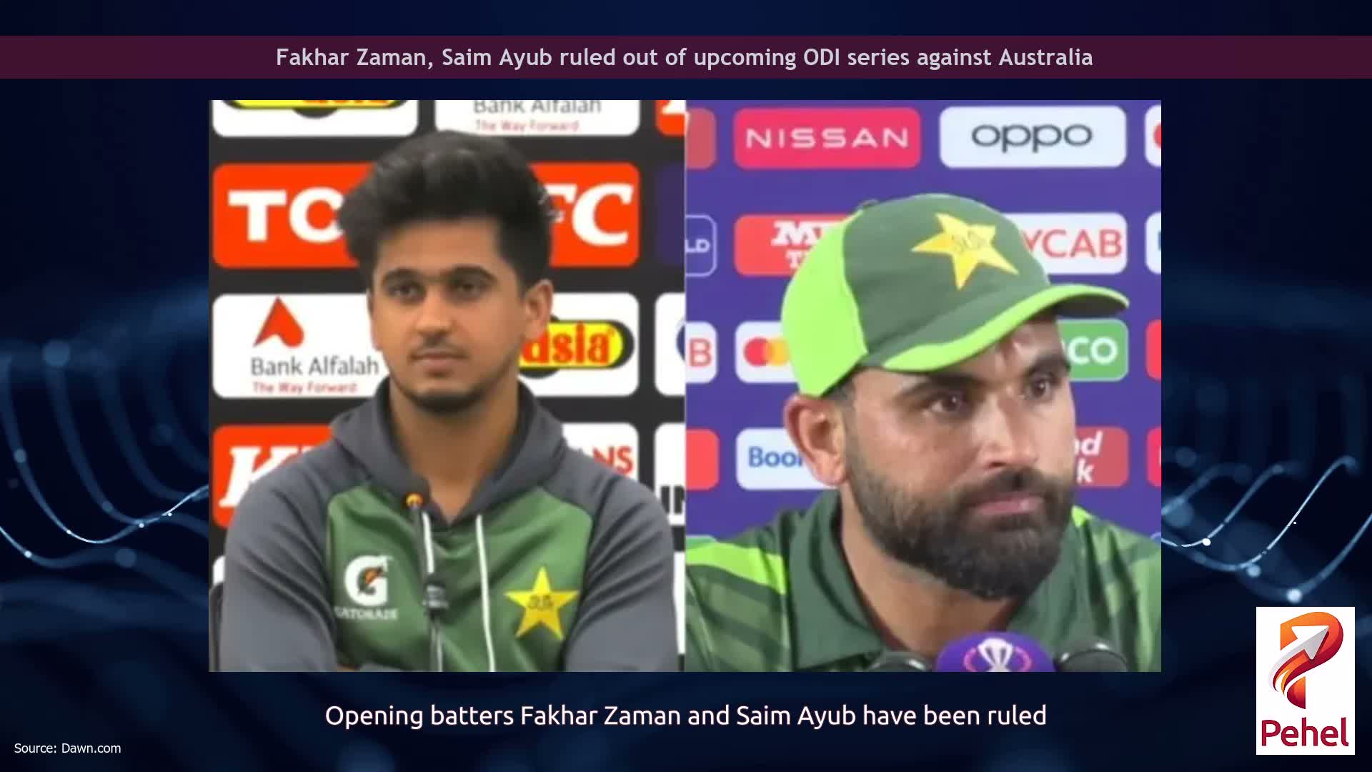 Fakhar Zaman, Saim Ayub ruled out of upcoming ODI series against Australia