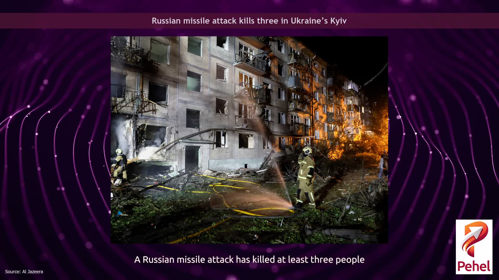 Russian missile attack kills three in Ukraine’s Kyiv