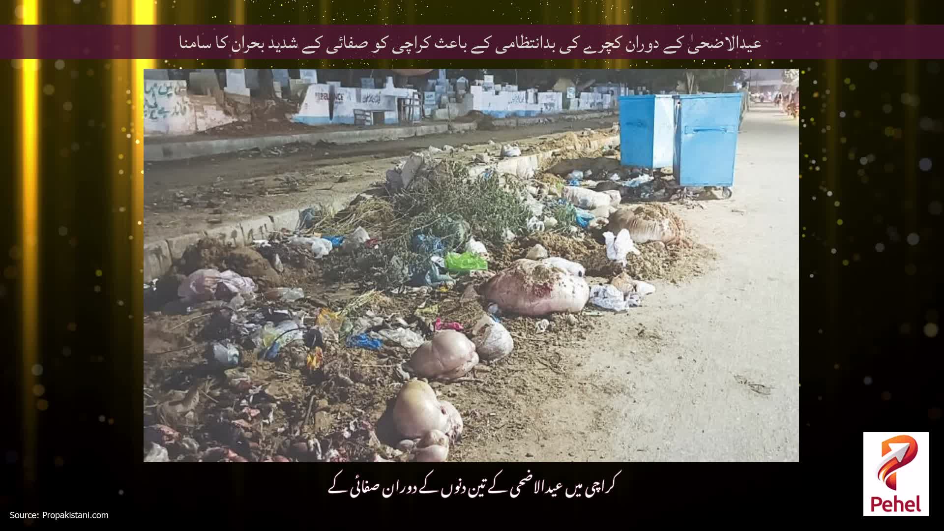 عیدالاضحیٰ کے دوران کچرے کی بدانتظامی کے باعث کراچی کو صفائی کے شدید بحران کا سامنا