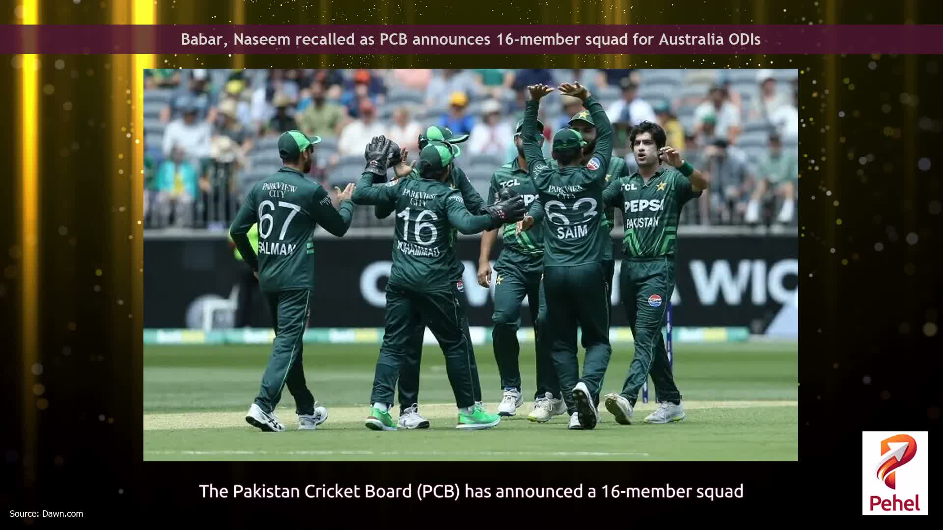 Babar, Naseem recalled as PCB announces 16-member squad for Australia ODIs