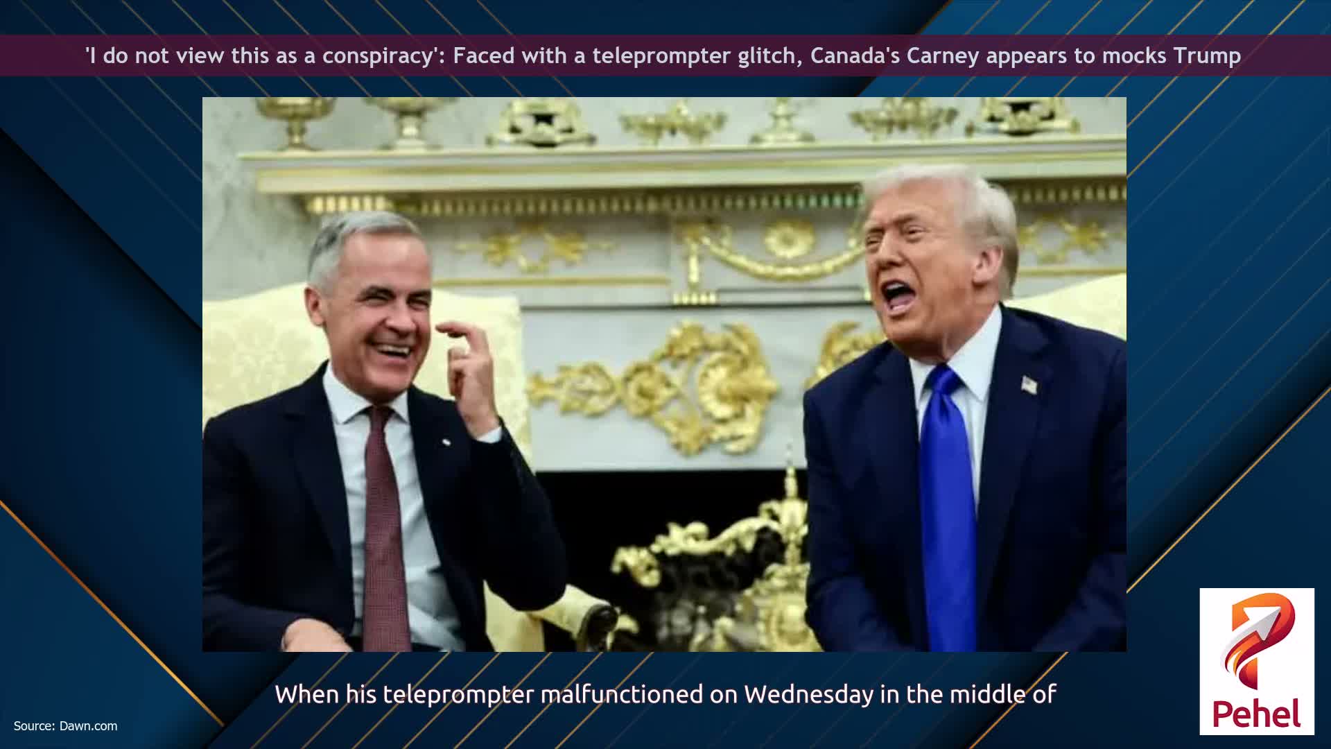 'I do not view this as a conspiracy': Faced with a teleprompter glitch, Canada's Carney appears to mocks Trump