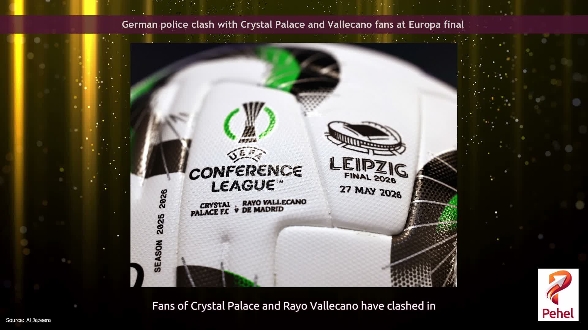 German police clash with Crystal Palace and Vallecano fans at Europa final