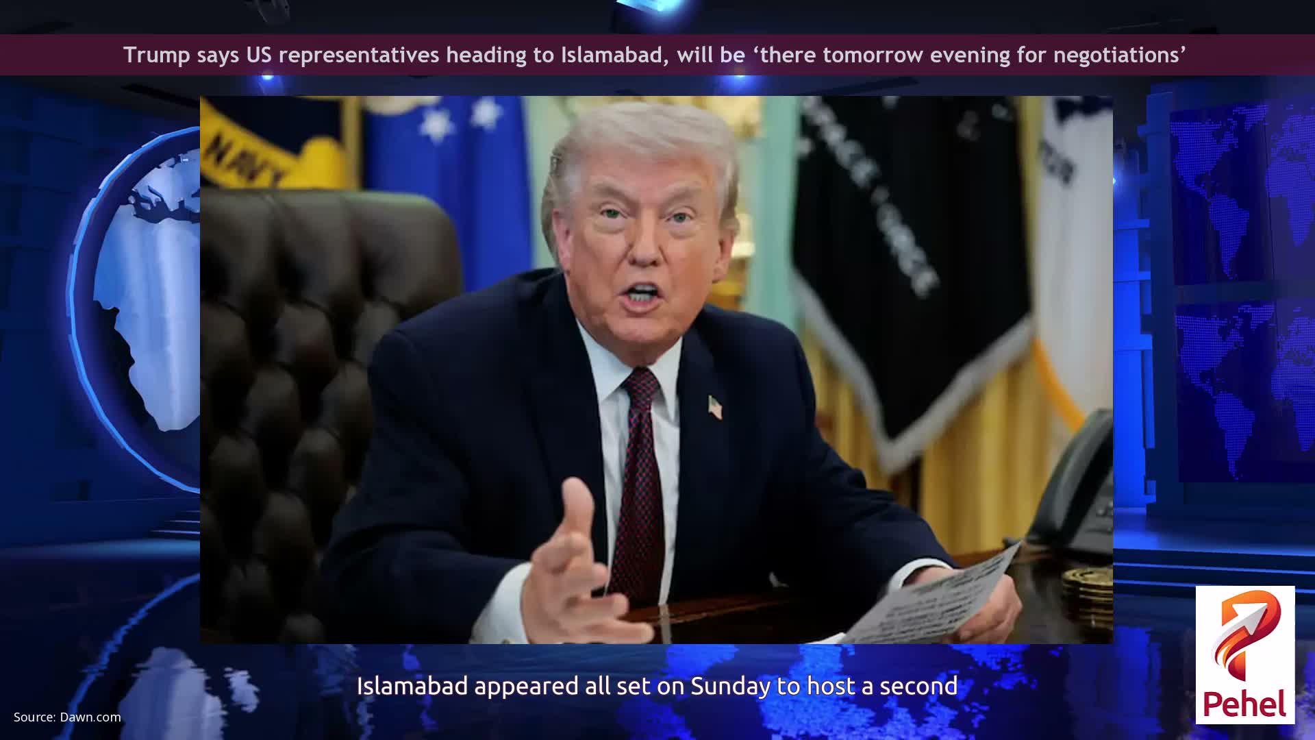 Trump says US representatives heading to Islamabad, will be ‘there tomorrow evening for negotiations’