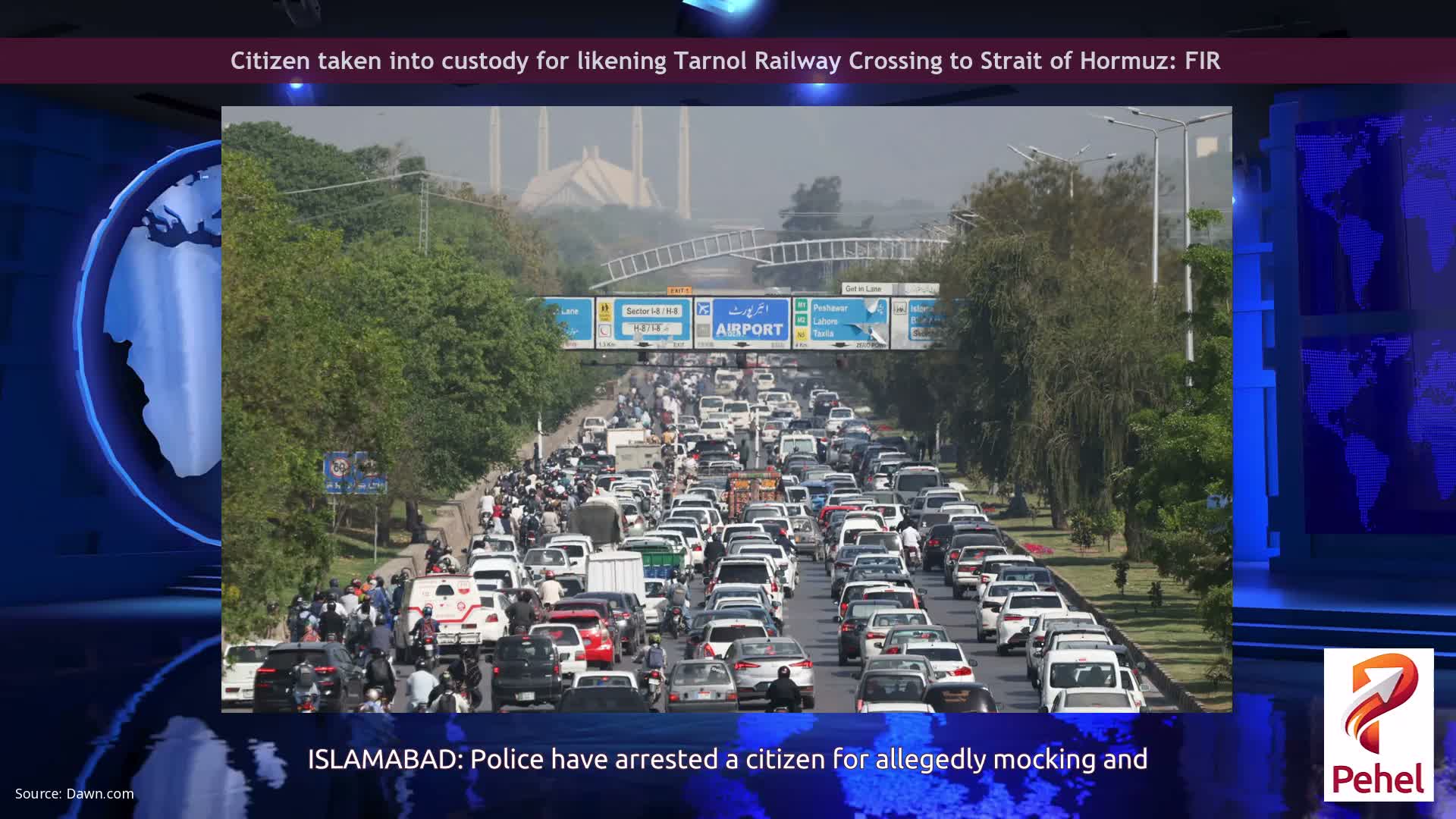 Citizen taken into custody for likening Tarnol Railway Crossing to Strait of Hormuz: FIR