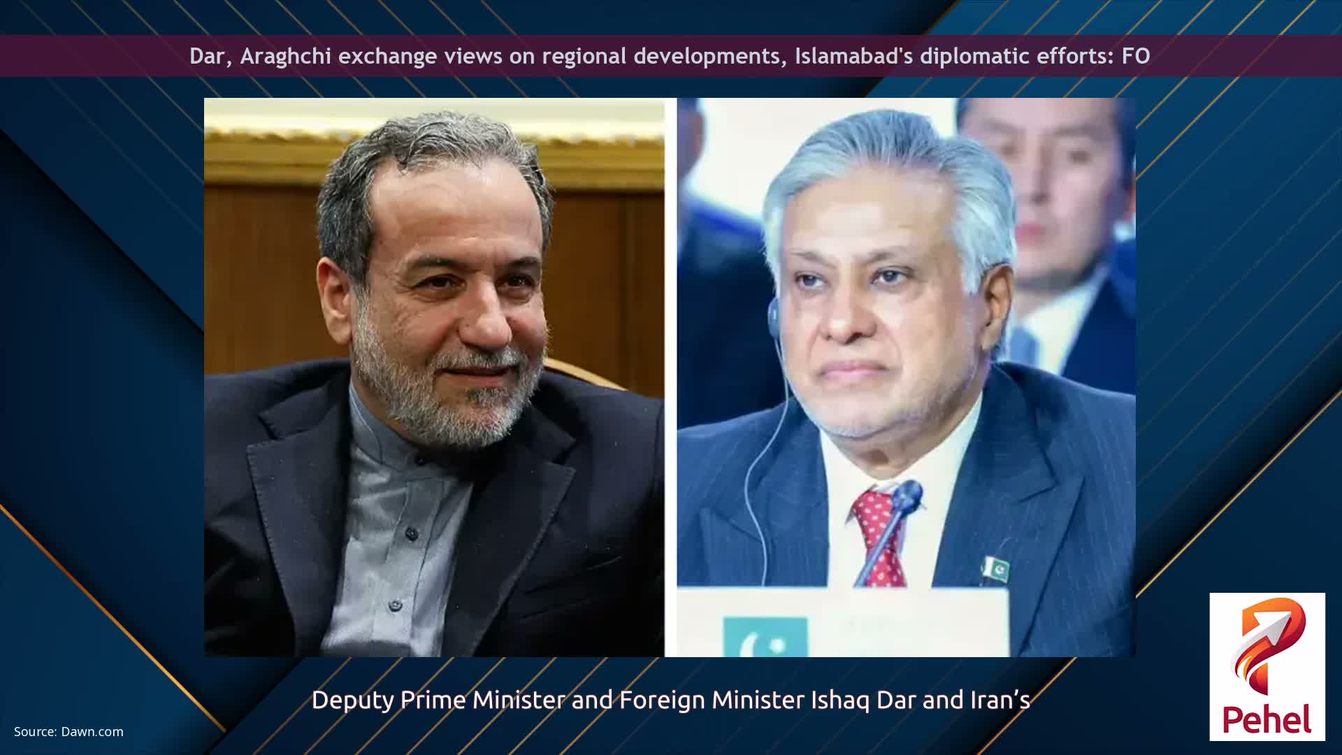 Dar, Araghchi exchange views on regional developments, Islamabad's diplomatic efforts: FO