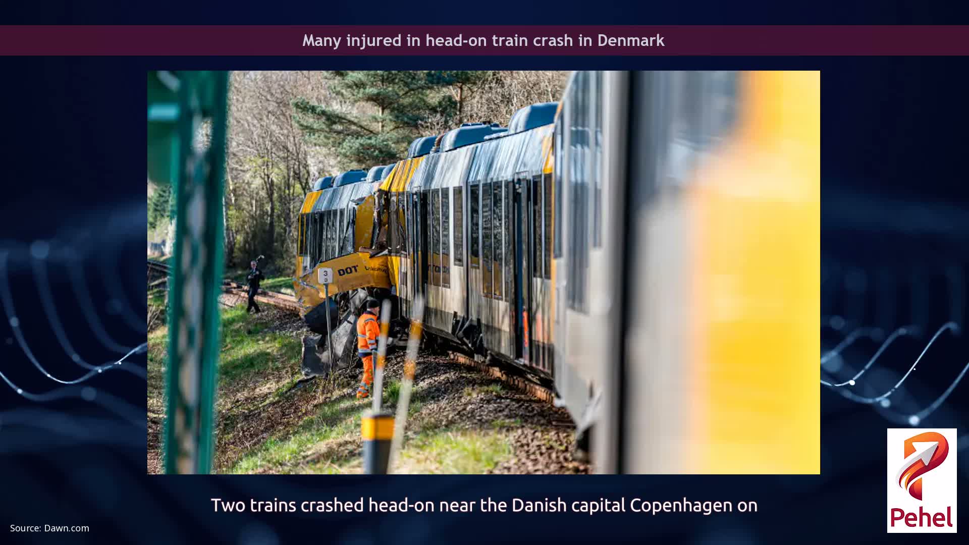 Many injured in head-on train crash in Denmark