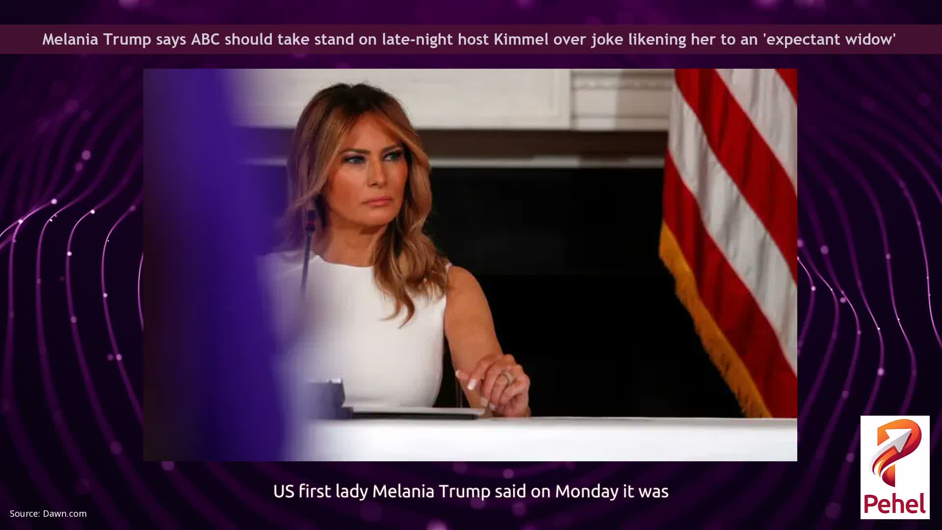 Melania Trump says ABC should take stand on late-night host Kimmel over joke likening her to an 'expectant widow'