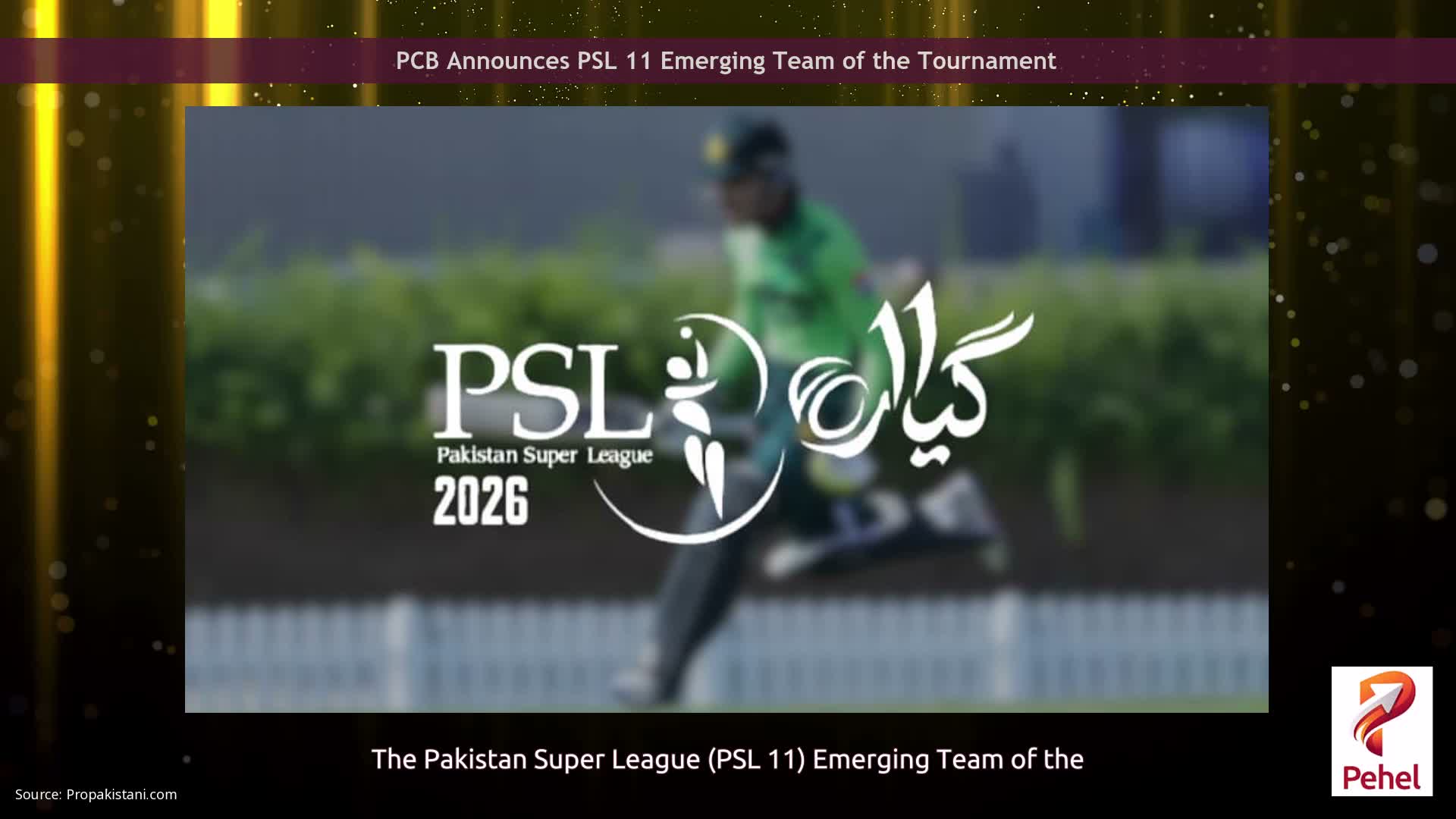 PCB Announces PSL 11 Emerging Team of the Tournament