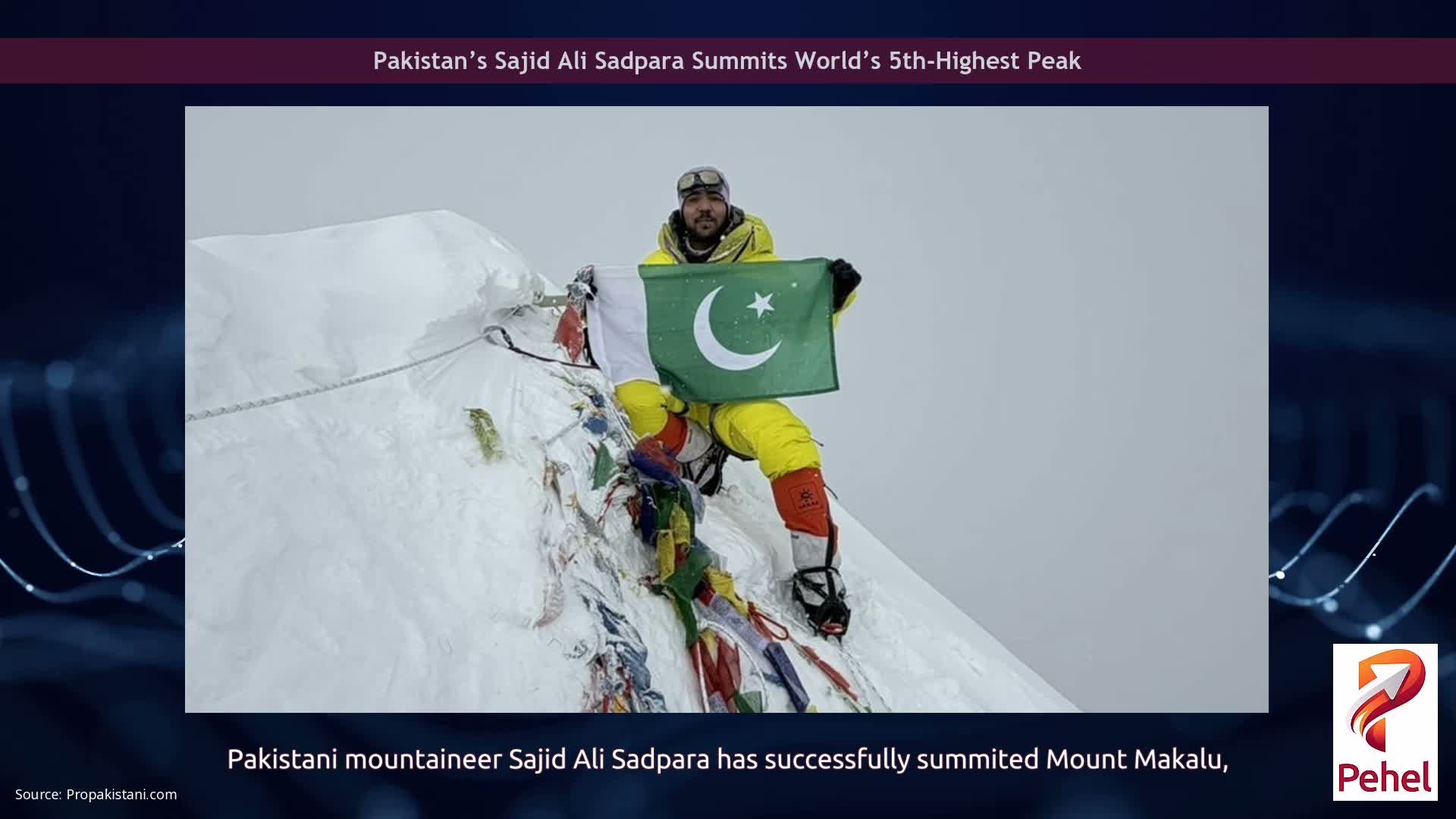 Pakistan’s Sajid Ali Sadpara Summits World’s 5th-Highest Peak