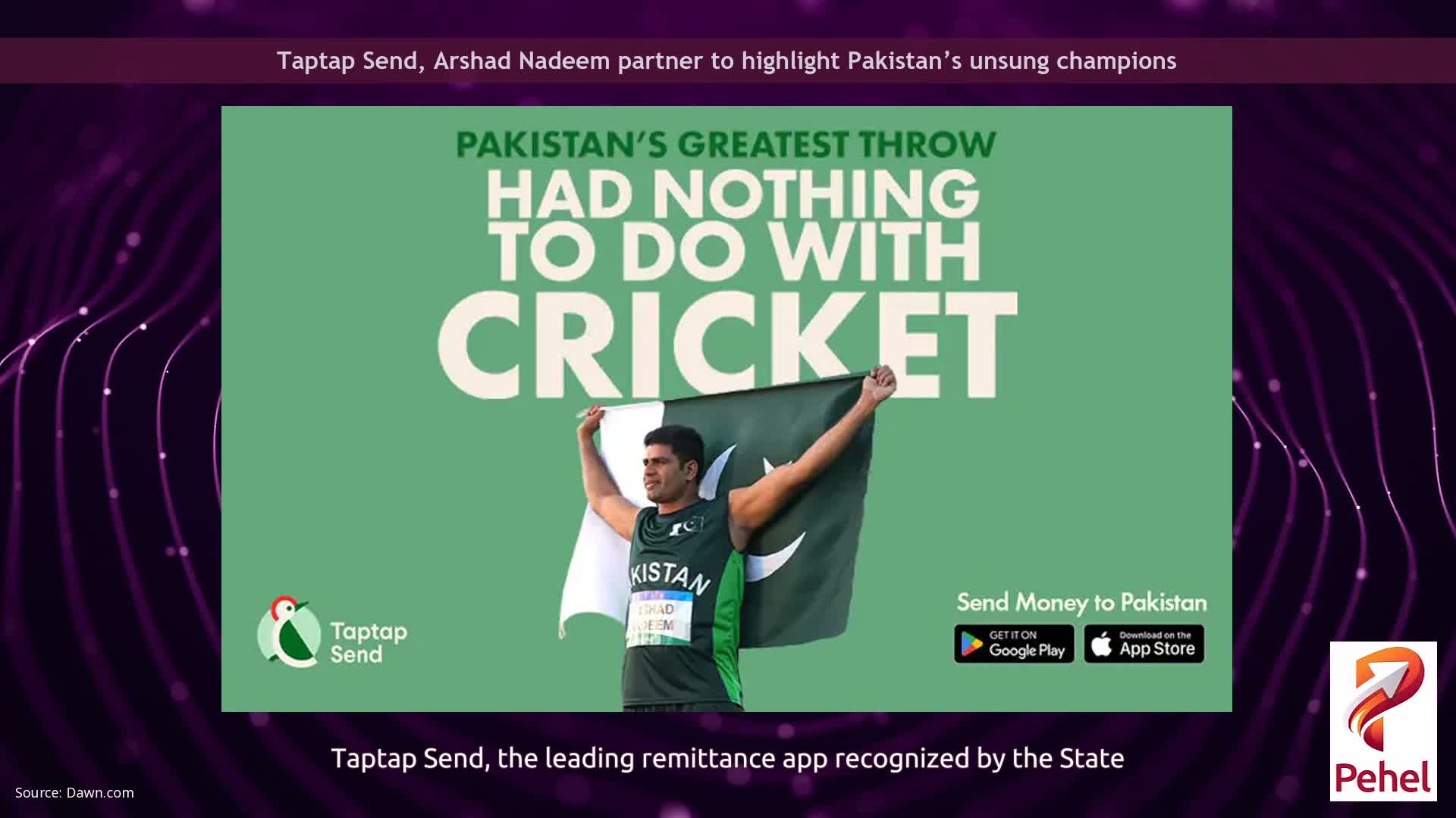 Taptap Send, Arshad Nadeem partner to highlight Pakistan’s unsung champions