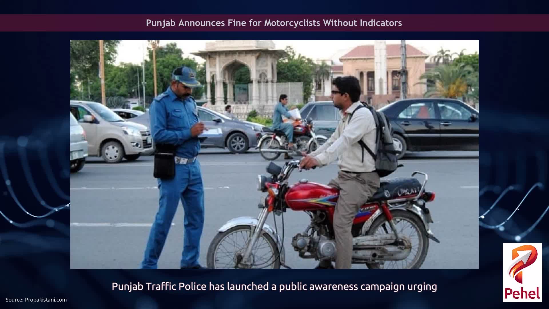Punjab Announces Fine for Motorcyclists Without Indicators