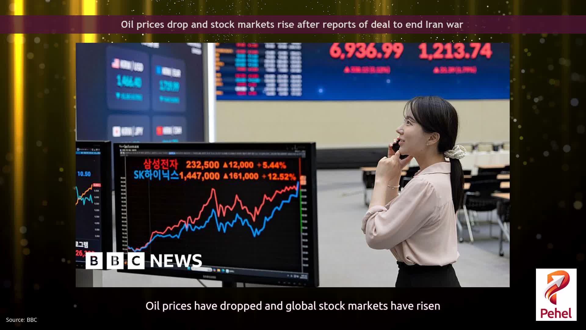 Oil prices drop and stock markets rise after reports of deal to end Iran war