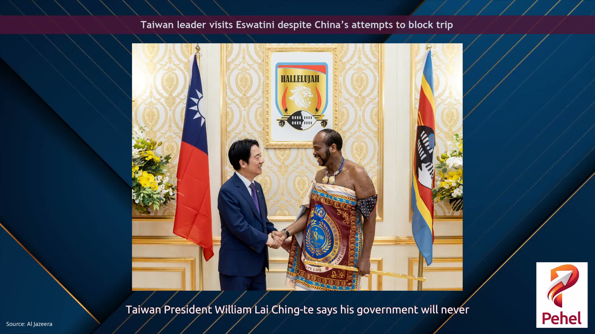 Taiwan leader visits Eswatini despite China’s attempts to block trip