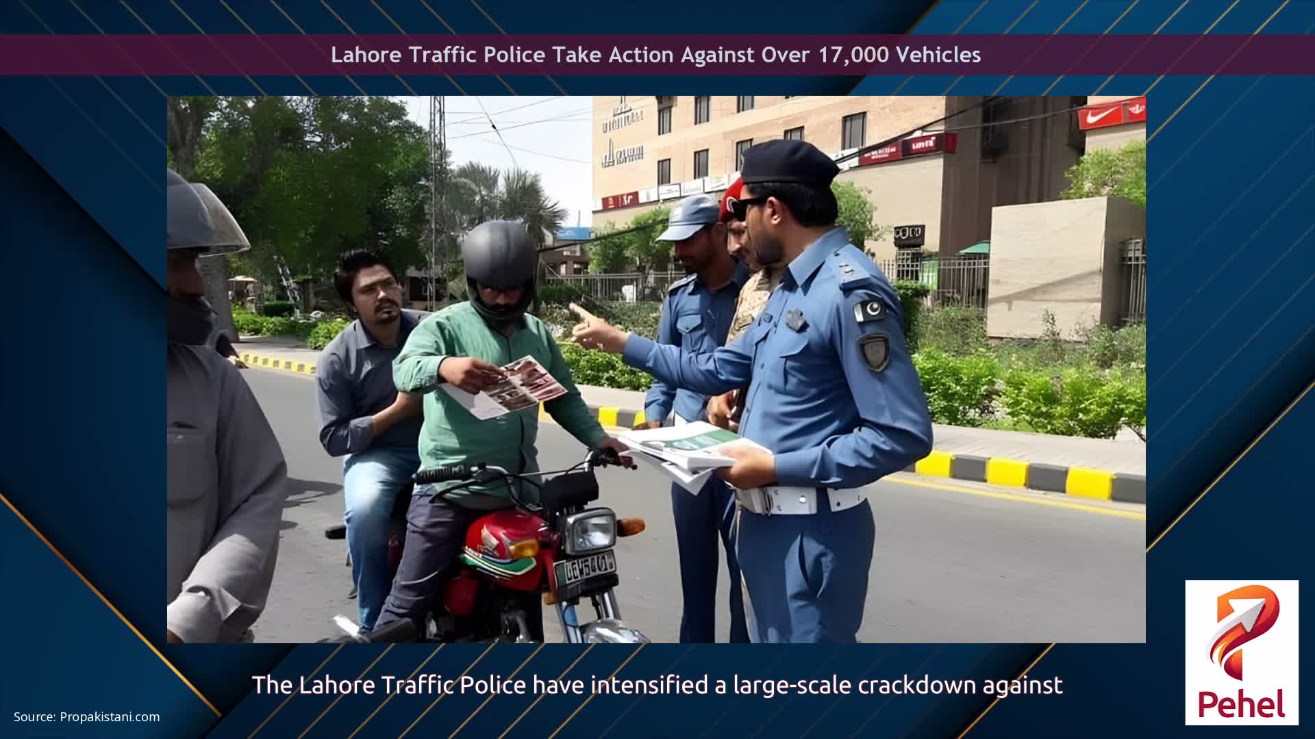 Lahore Traffic Police Take Action Against Over 17,000 Vehicles