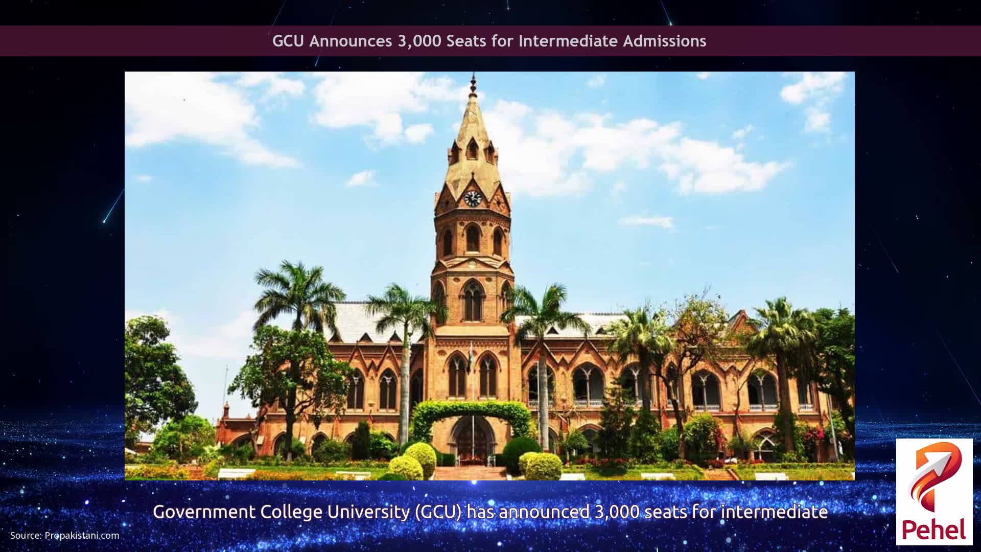 GCU Announces 3,000 Seats for Intermediate Admissions