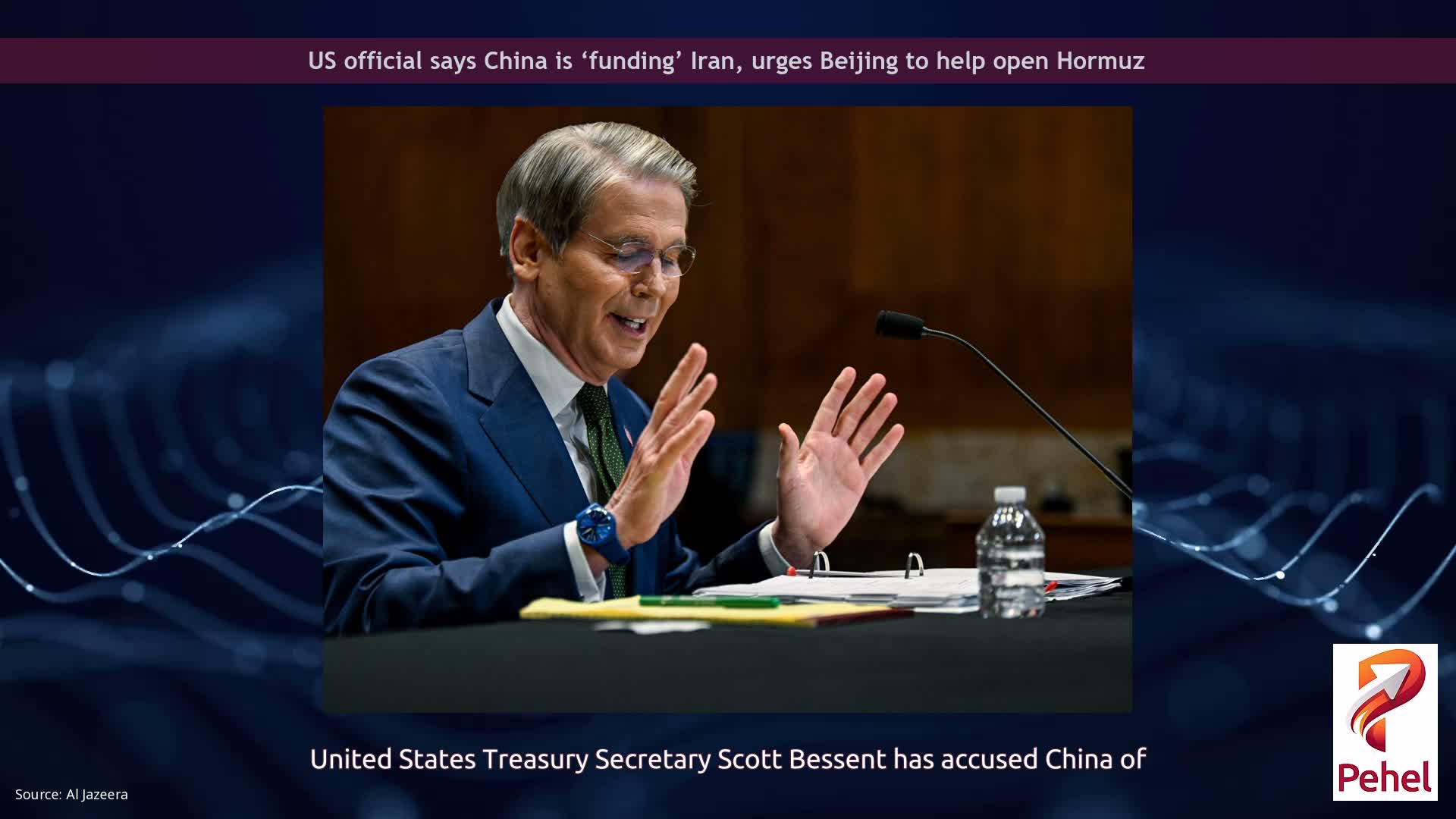 US official says China is ‘funding’ Iran, urges Beijing to help open Hormuz