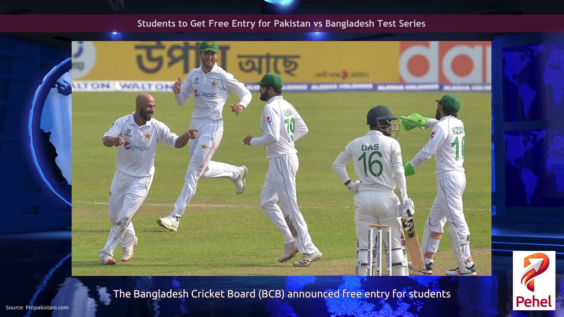 Students to Get Free Entry for Pakistan vs Bangladesh Test Series