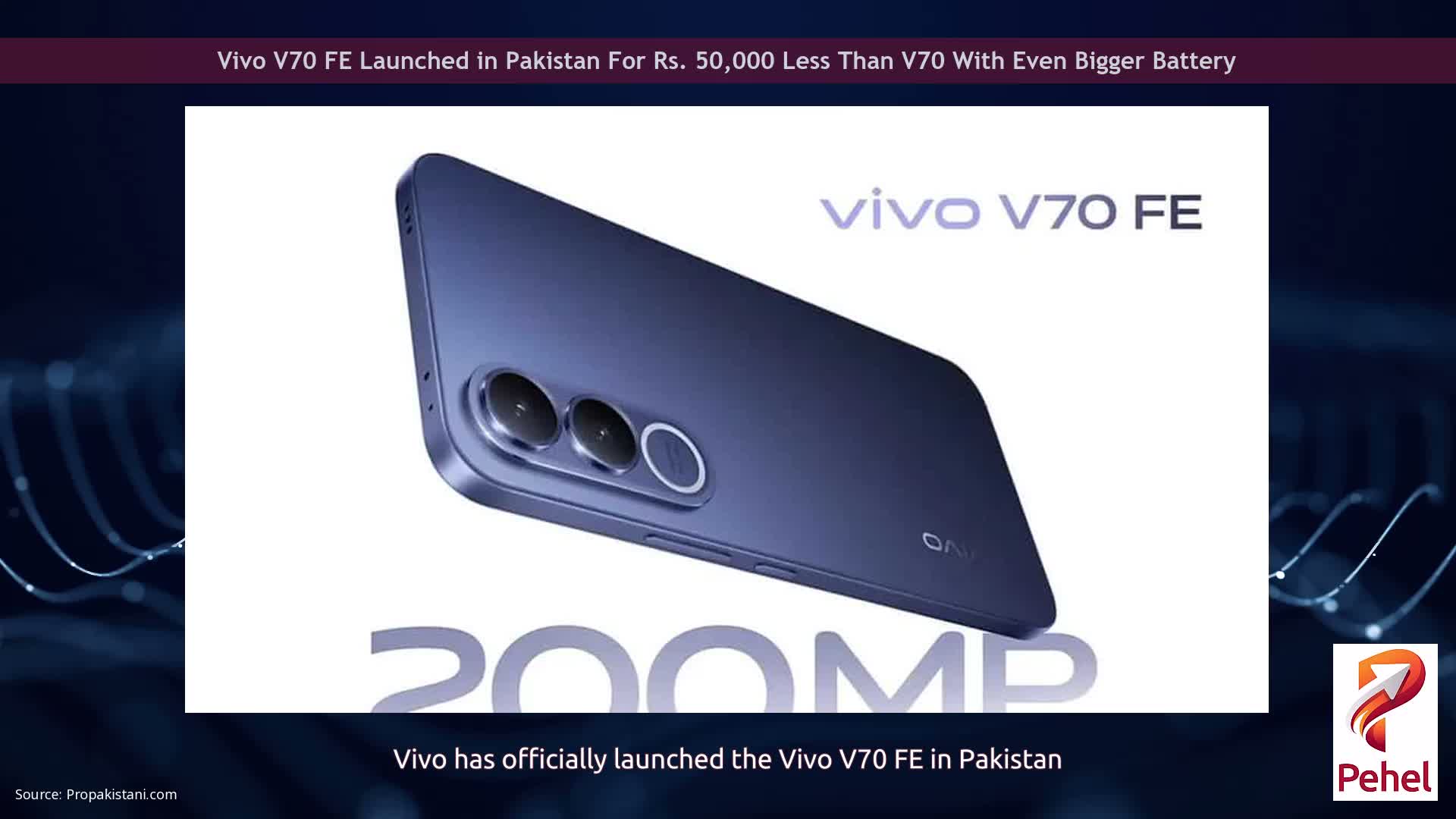 Vivo V70 FE Launched in Pakistan For Rs. 50,000 Less Than V70 With Even Bigger Battery