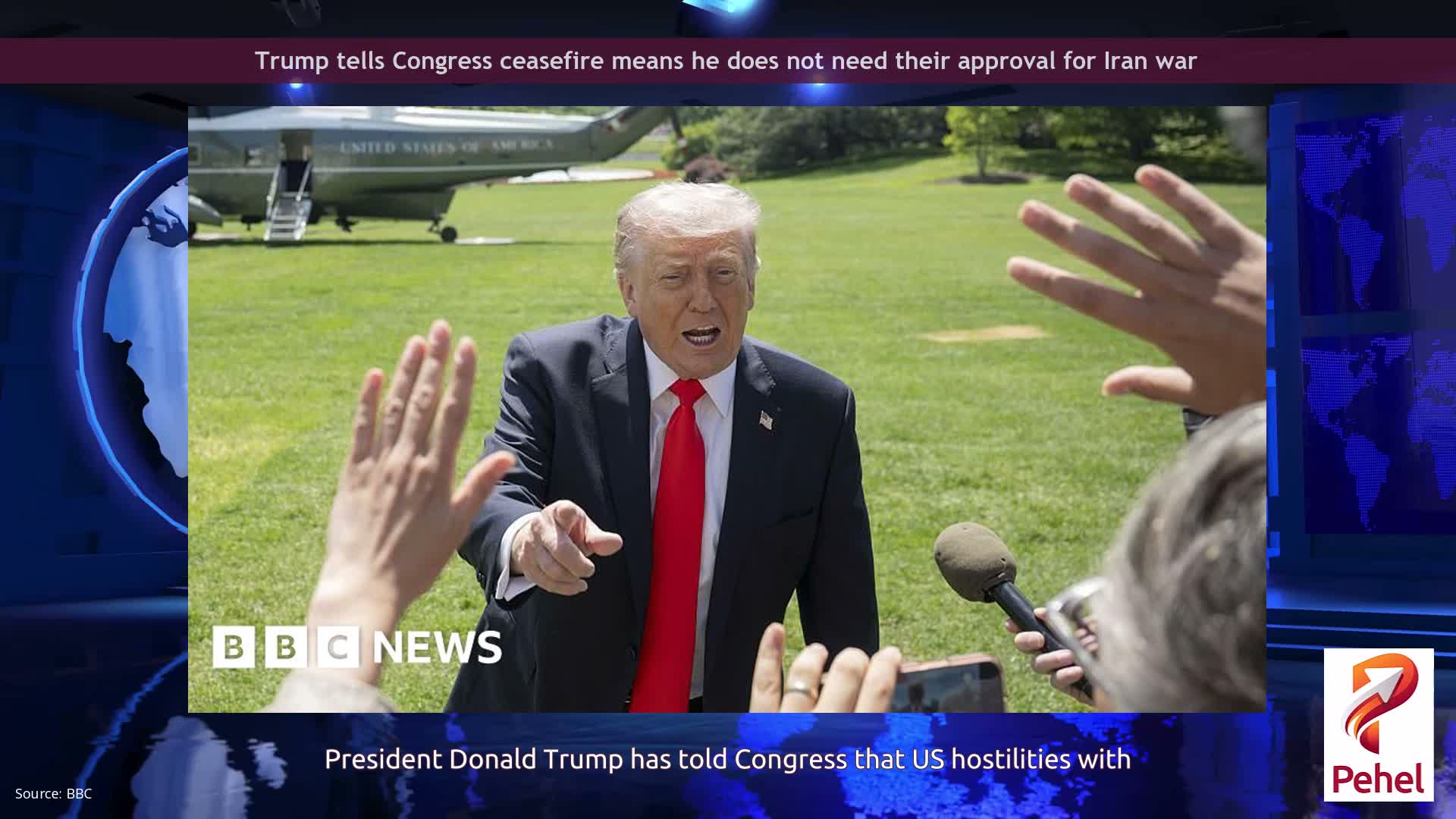 Trump tells Congress ceasefire means he does not need their approval for Iran war