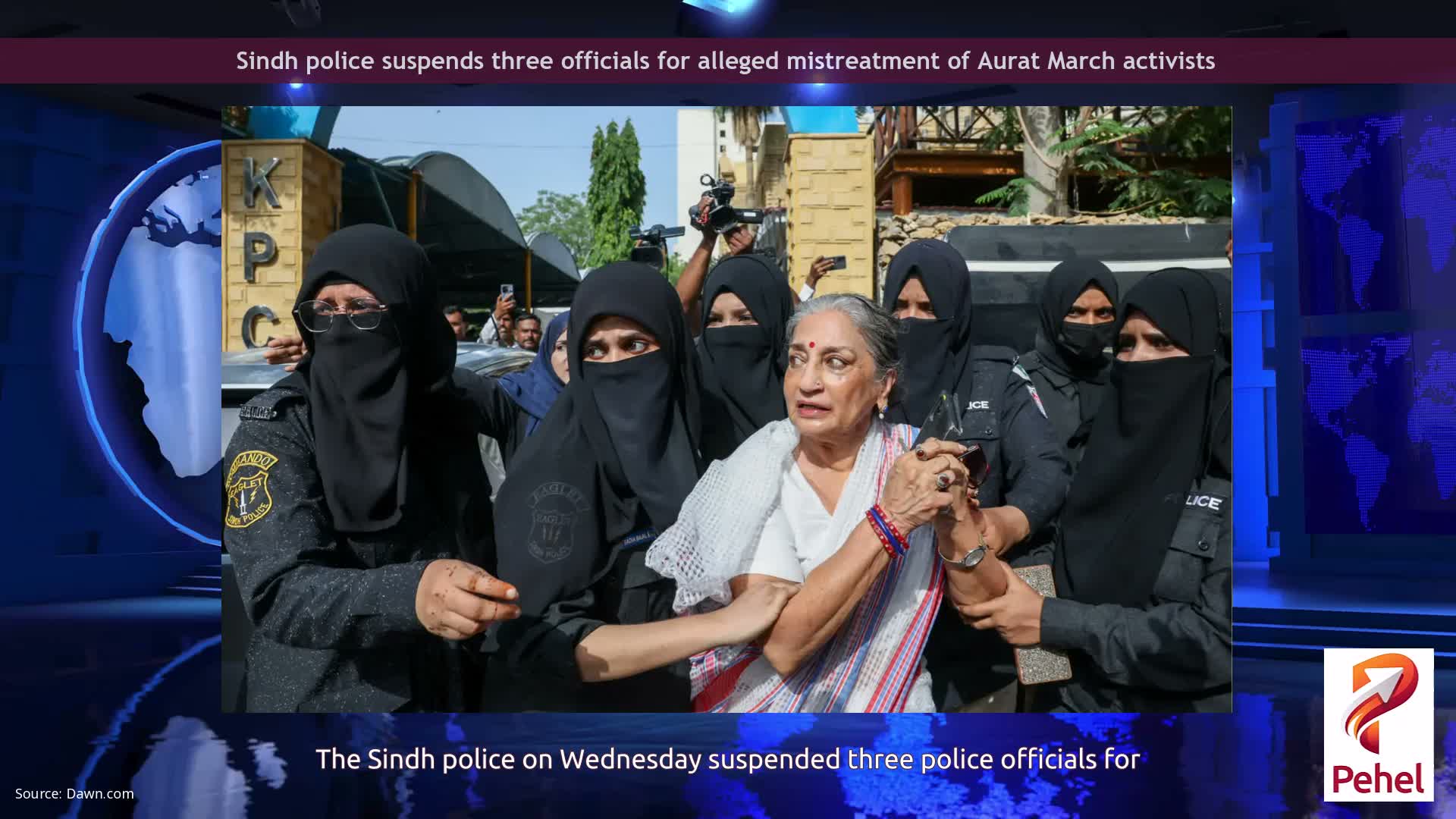 Sindh police suspends three officials for alleged mistreatment of Aurat March activists