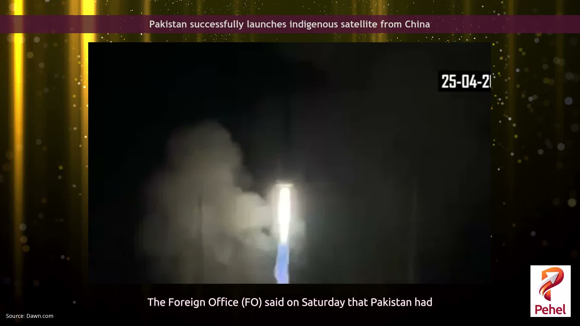 Pakistan successfully launches indigenous satellite from China