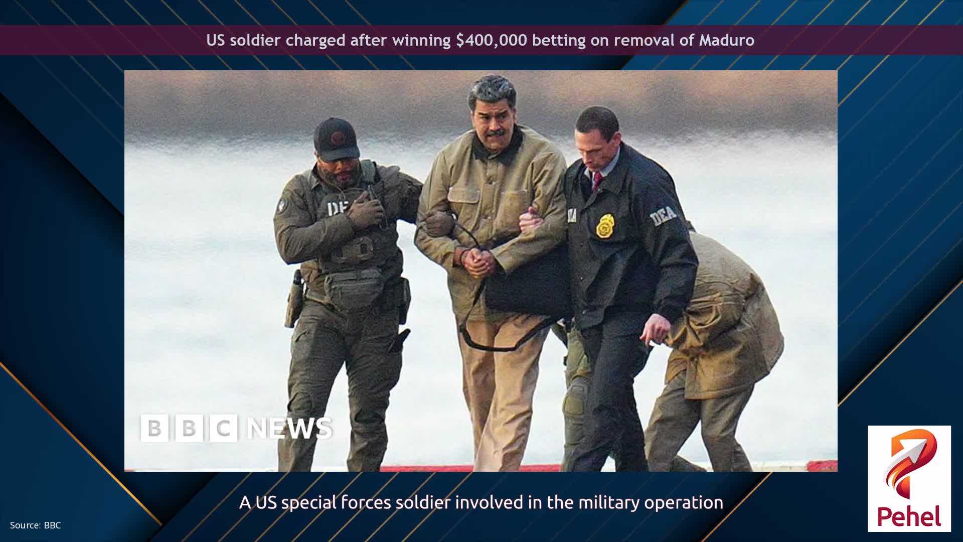 US soldier charged after winning $400,000 betting on removal of Maduro
