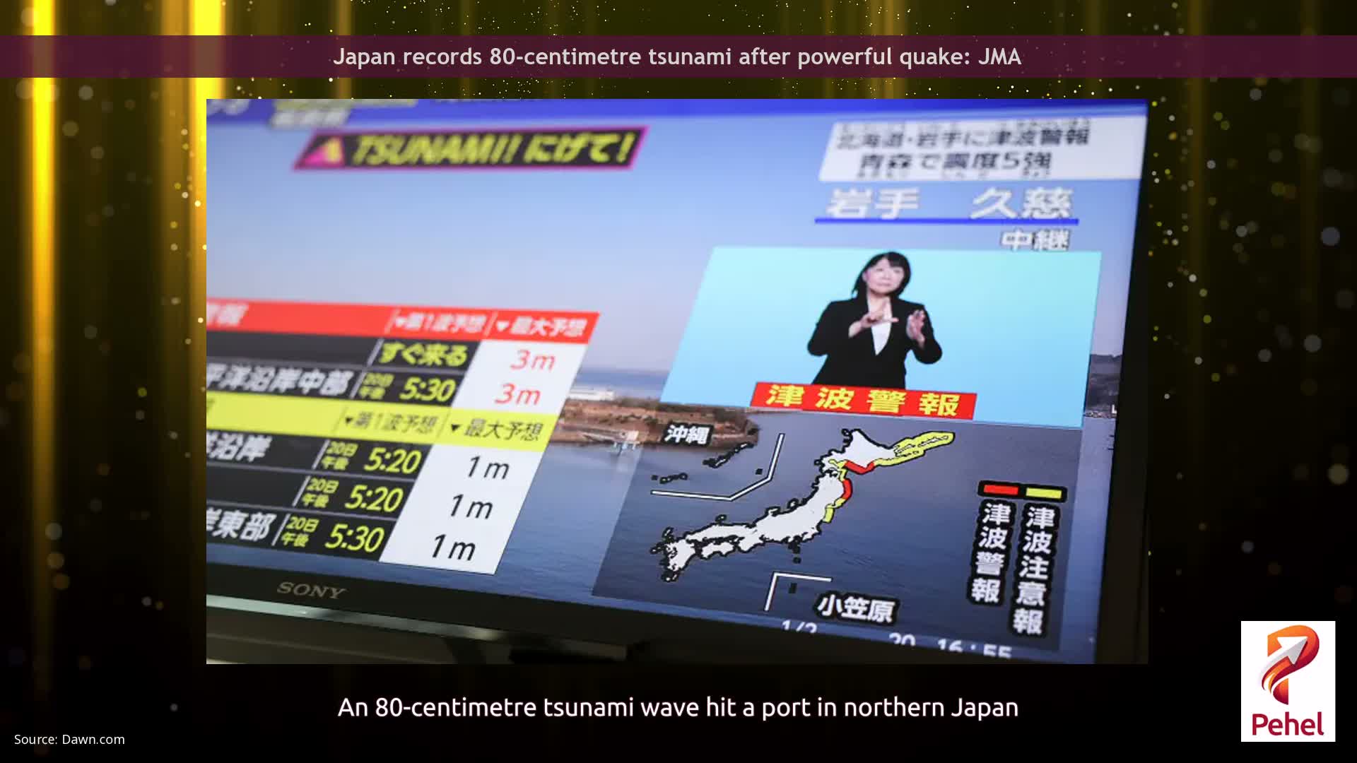 Japan records 80-centimetre tsunami after powerful quake: JMA