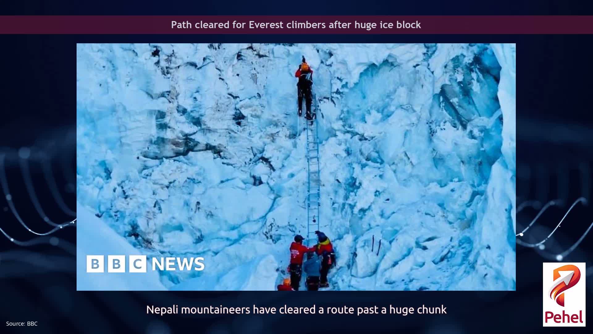 Path cleared for Everest climbers after huge ice block