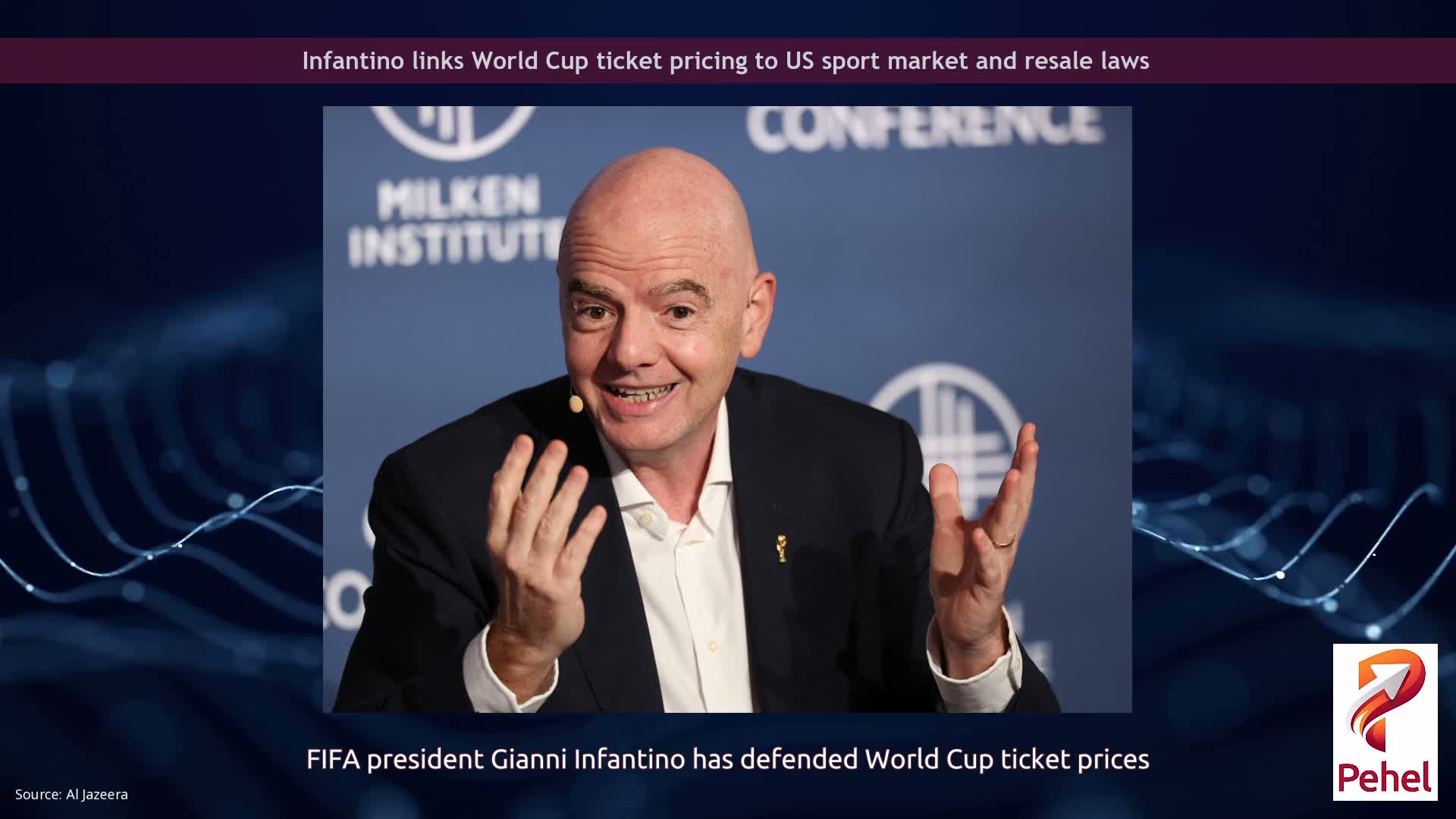 Infantino links World Cup ticket pricing to US sport market and resale laws