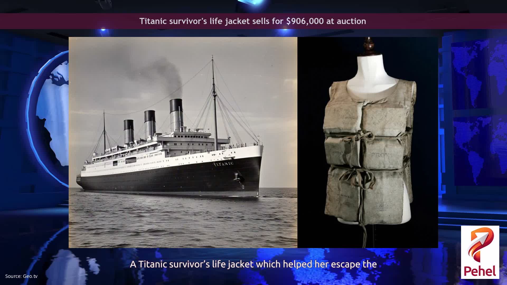 Titanic survivor's life jacket sells for $906,000 at auction