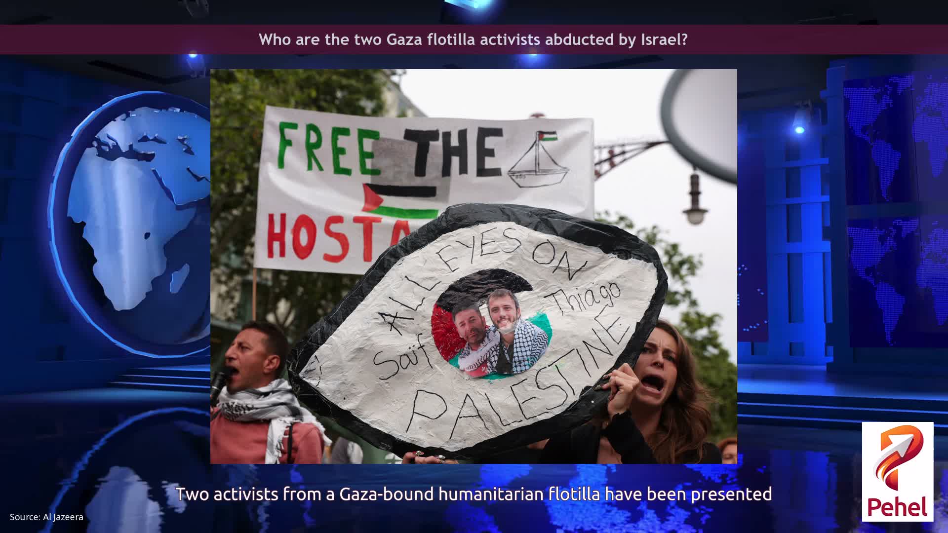 Who are the two Gaza flotilla activists abducted by Israel?