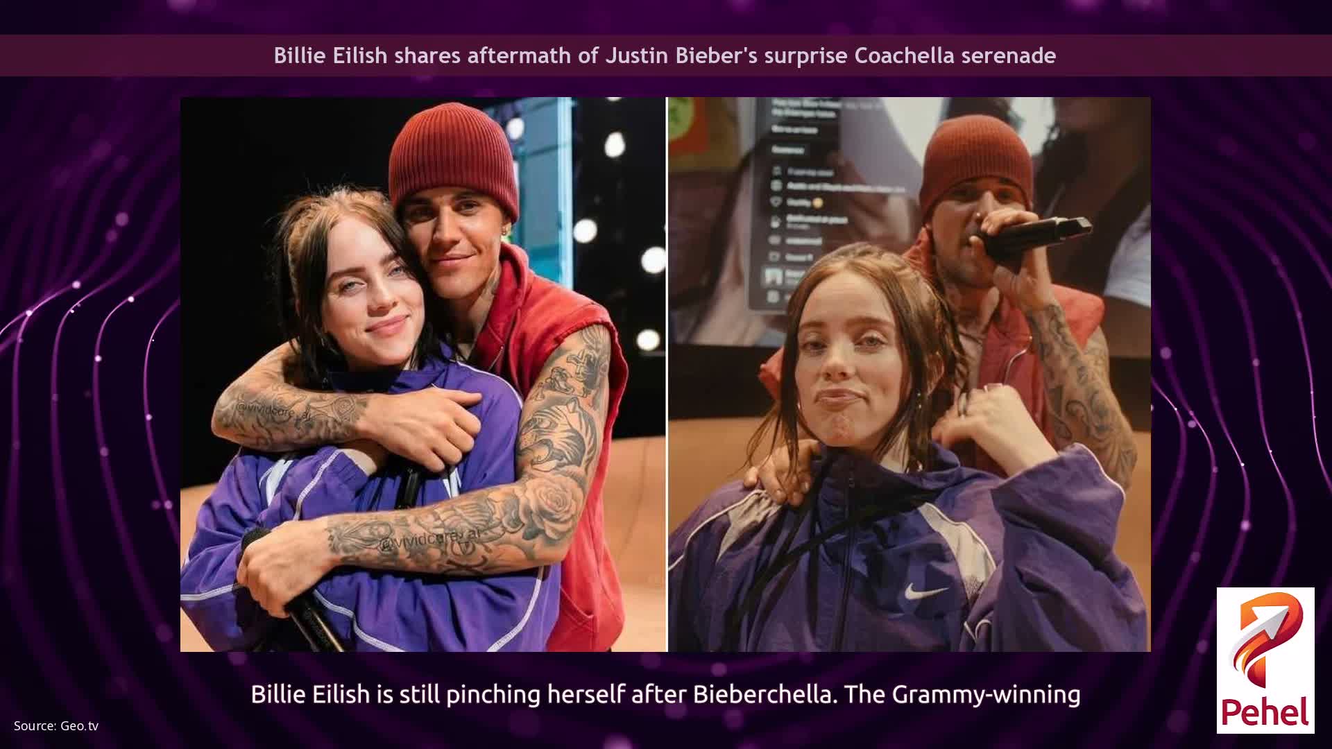 Billie Eilish shares aftermath of Justin Bieber's surprise Coachella serenade
