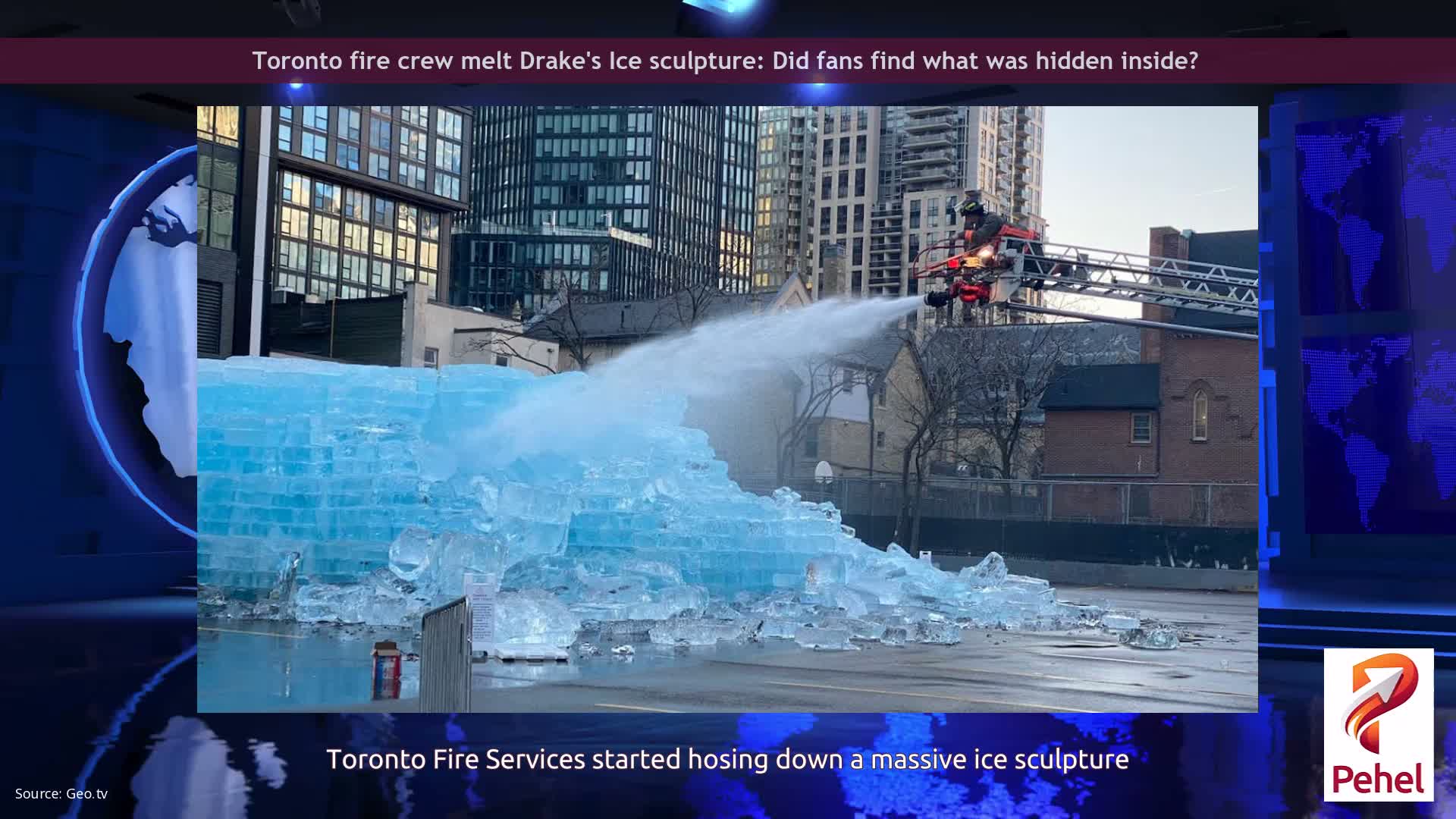 Toronto fire crew melt Drake's Ice sculpture: Did fans find what was hidden inside?