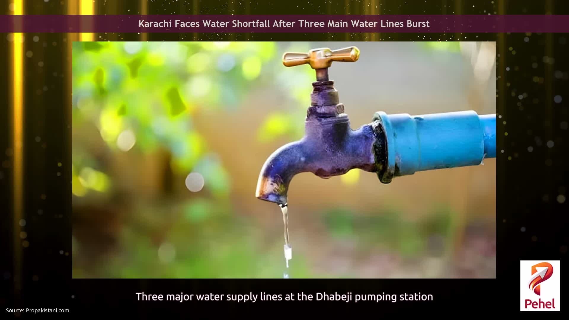 Karachi Faces Water Shortfall After Three Main Water Lines Burst