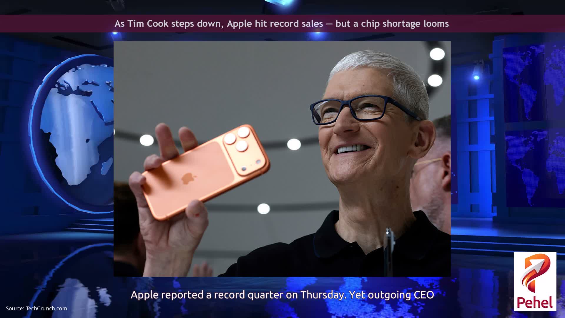 As Tim Cook steps down, Apple hit record sales — but a chip shortage looms