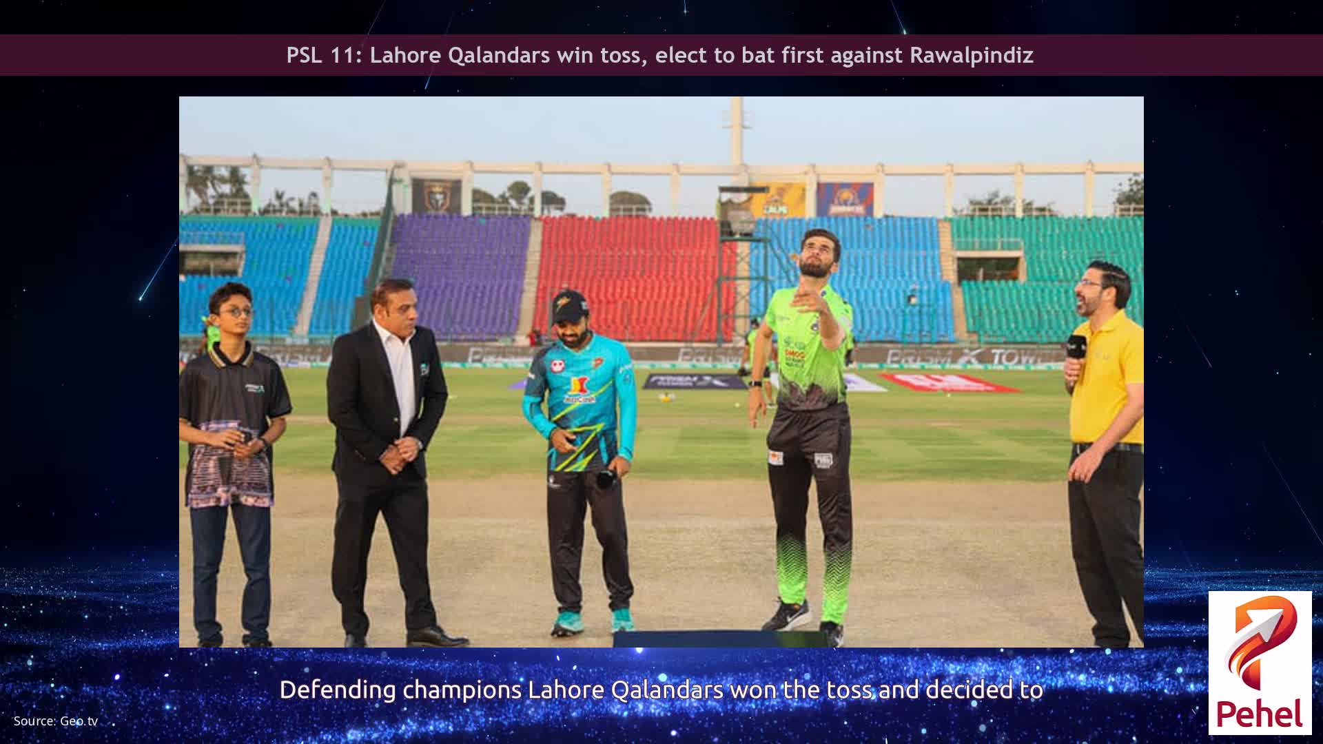 PSL 11: Lahore Qalandars win toss, elect to bat first against Rawalpindiz