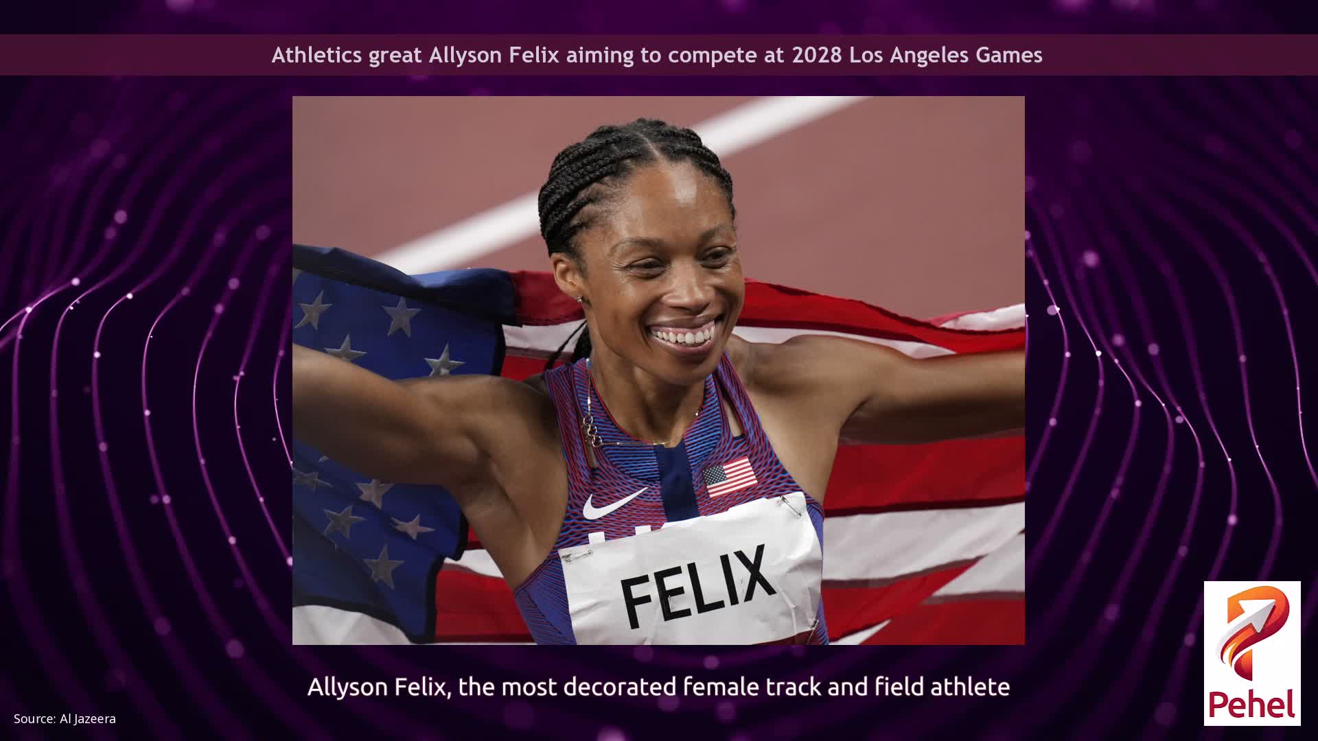 Athletics great Allyson Felix aiming to compete at 2028 Los Angeles Games