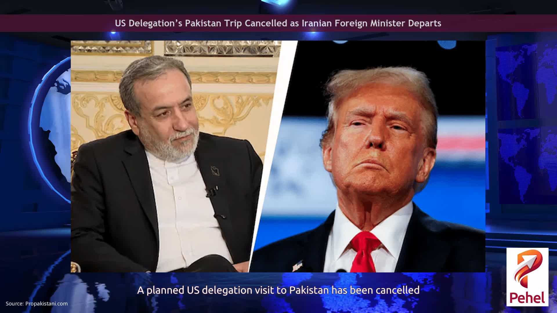US Delegation’s Pakistan Trip Cancelled as Iranian Foreign Minister Departs